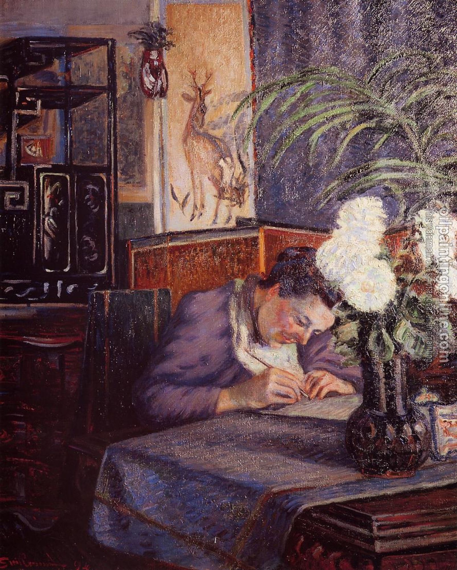 Guillaumin, Armand - Madame Guillaumin Writing